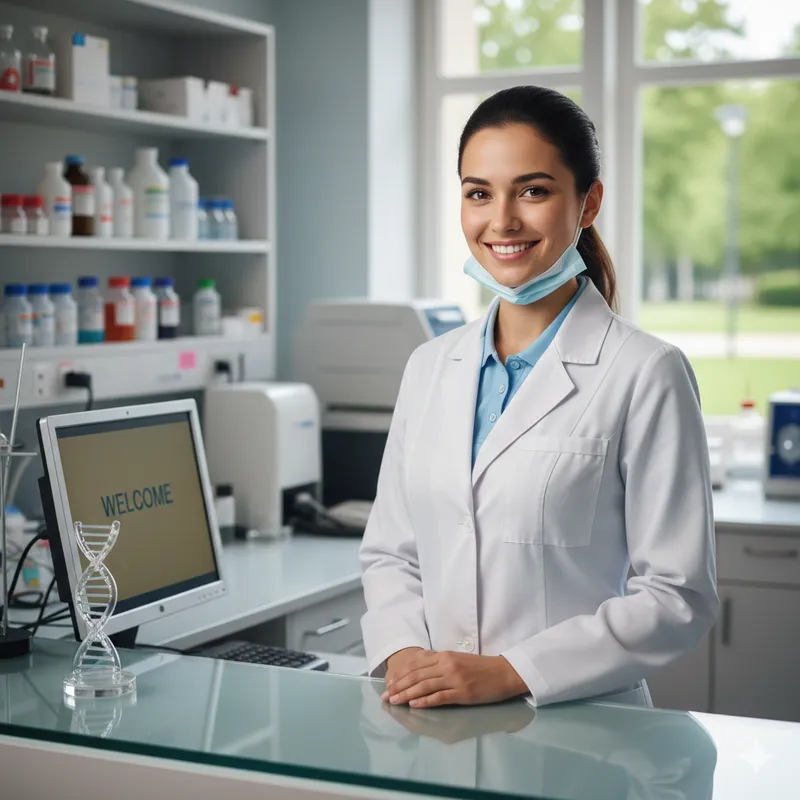 Atendente Sorrindo Laboratório Spillere