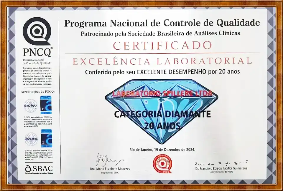 Certificado PNCQ 20 Anos
